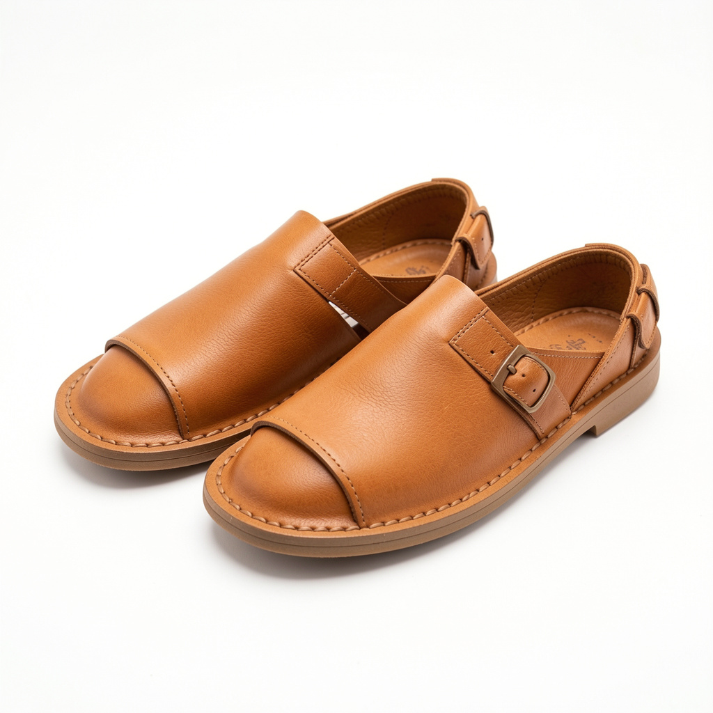 Traditional Tan Peshawari Chappal